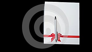 Beautiful diary gifting with wonderful red ribbon design and pen