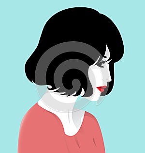 Beautiful diffident young woman