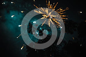 Beautiful Diwali Glowing Firecracker, fire of cracker explosion