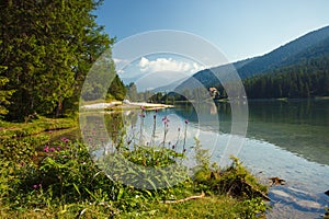 Beautiful Dobbiaco lake