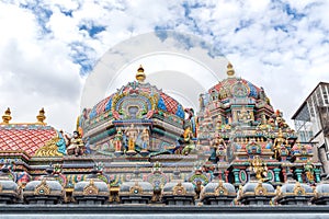 Beautiful docoration of South Indian architecture style Hindu temple named, Wat Khaek photo