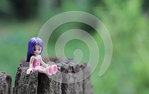 Beautiful doll, natural background