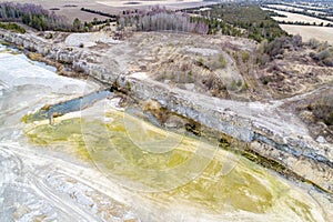 Beautiful dolomite mining landscape photographed by a drone