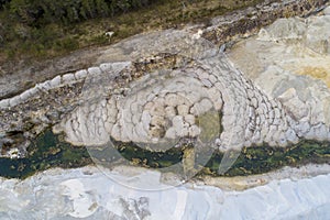 Beautiful dolomite mining landscape photographed by a drone