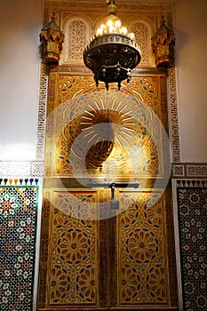 Beautiful door of Moulay Ismail Mausoleum at Meknes