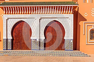 Beautiful doors and facade in oriental style, Zagora, Morocco