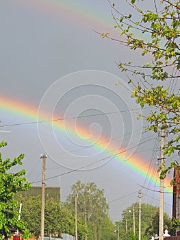 Beautiful double rainbow after rain