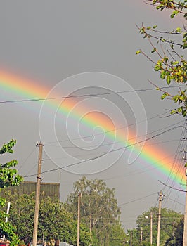 Beautiful double rainbow after rain