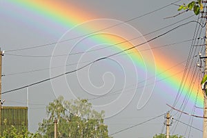 Beautiful double rainbow after rain