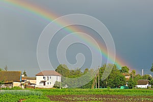 Beautiful double rainbow after rain