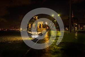 Beautiful downtown seawall gazebo at night