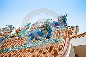 Beautiful dragon in Chinese temple, Kanchanaburi Thailand