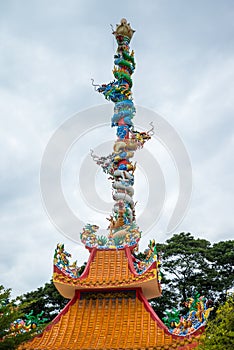 Beautiful dragon in Chinese temple, Kanchanaburi Thailand