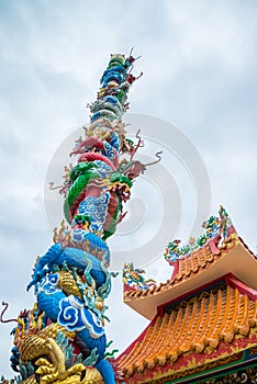 Beautiful dragon in Chinese temple, Kanchanaburi Thailand