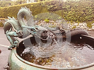 Beautiful Dragon Fountain in Japan