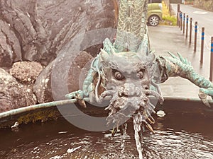 Beautiful Dragon Fountain in Japan