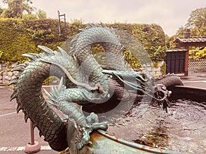 Beautiful Dragon Fountain in Japan