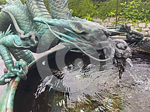Beautiful Dragon Fountain in Japan