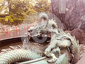 Beautiful Dragon Fountain in Japan