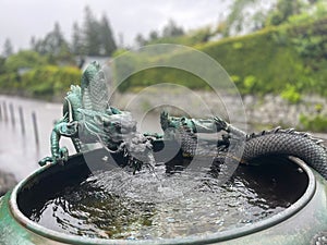 Beautiful Dragon Fountain in Japan