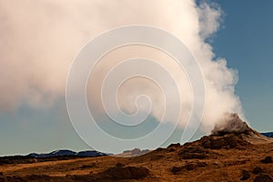 Beautiful dramatic multicolored spring landscape of Iceland like a surface of the planet Mars