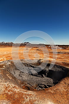 Beautiful dramatic multicolored spring landscape of Iceland like a surface of the planet Mars