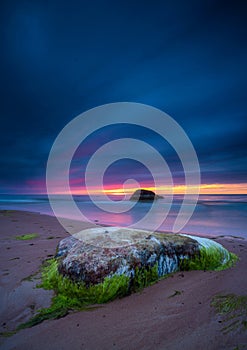 Beautiful drammatic sunset with rocks and beautiful sky.