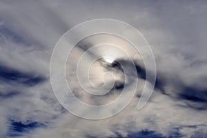 Beautiful and dramtic thunderstorm cloud formations hgih in the sky