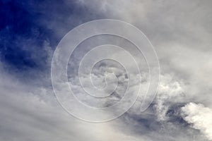 Beautiful and dramtic thunderstorm cloud formations hgih in the sky