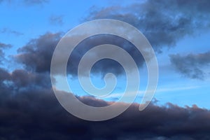 Beautiful and dramtic thunderstorm cloud formations hgih in the sky