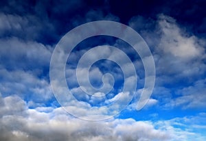 Beautiful and dramtic thunderstorm cloud formations hgih in the sky