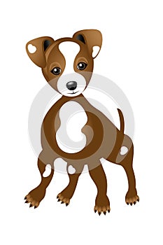 Beautiful drawn portrait of a cute little dog of the dog breed Jack-Russell