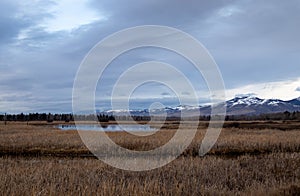 Beautiful, dreary landscape at Lee Metcalf National Wildlife Refuge, Montana, USA