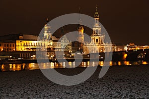 Beautiful Dresden Germany at night