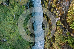 Beautiful Drone Shot of River budhi gandaki 3700m altitude in gorkha nepal