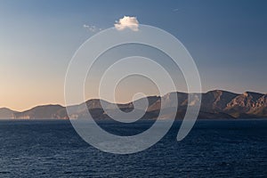 Beautiful dusk view of Kalymnos island. Grece