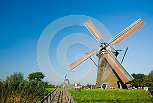 Beautiful dutch windmill lands