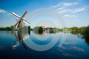 Beautiful dutch windmill lands