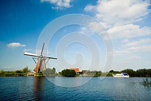 Beautiful dutch windmill lands