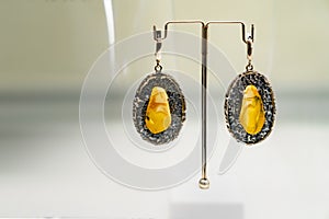 Beautiful earings with amber