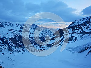 Beautiful early spring skitouring in otztal alps