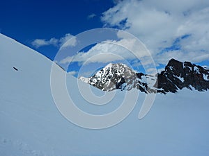 Beautiful early spring skitouring in otztal alps