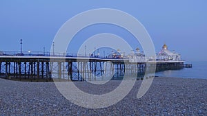 Beautiful Eastbourne pier at the English coast in the evening