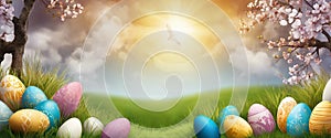 Beautiful Easter background - Generative ai