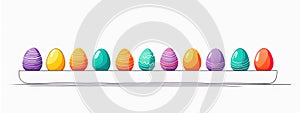 Beautiful easter eggs banner design with copy space