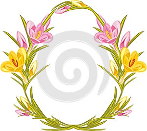 Beautiful Easter wreath with crocuses