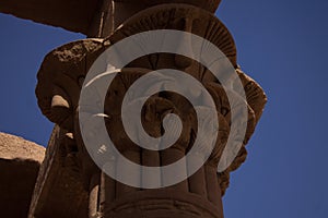 Beautiful egyptian column achitecture in detail photo
