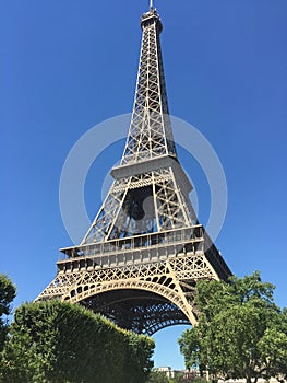 Beautiful Eiffel tower touching the sky