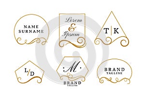 Beautiful elegant logos or wedding monograms collection