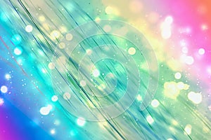 Beautiful Elegant Multicolored Background With Golden Bokeh & Waves